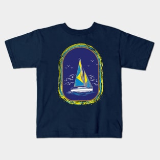 Captain Sailing into the Mystic Kids T-Shirt